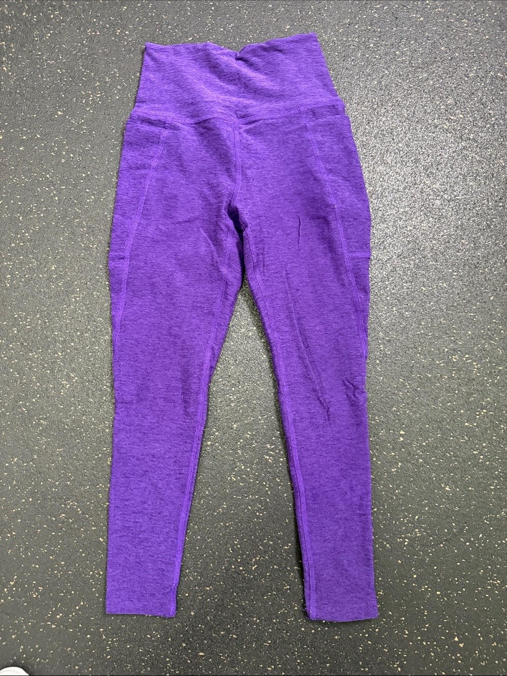 Beyond Yoga SpaceDye High-Waist Purple Leggings with Side Pockets